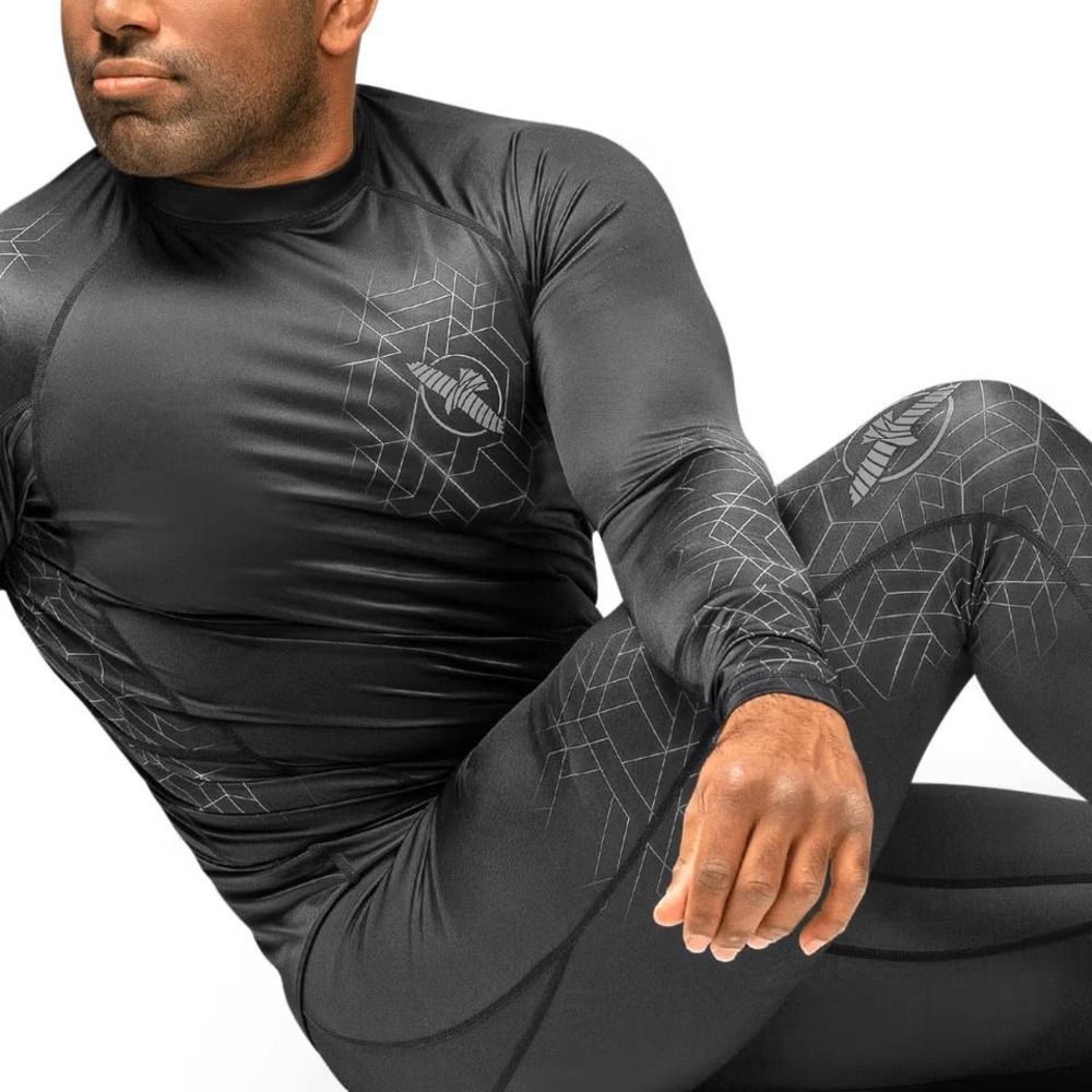 Hayabusa Fighting Gear Set Rashbguard & Spats Geo Jiu Jitsu Men's XL Activewear